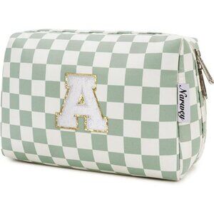 Personalized initial makeup bag travel cosmetic toiletry pouch gift for women gi